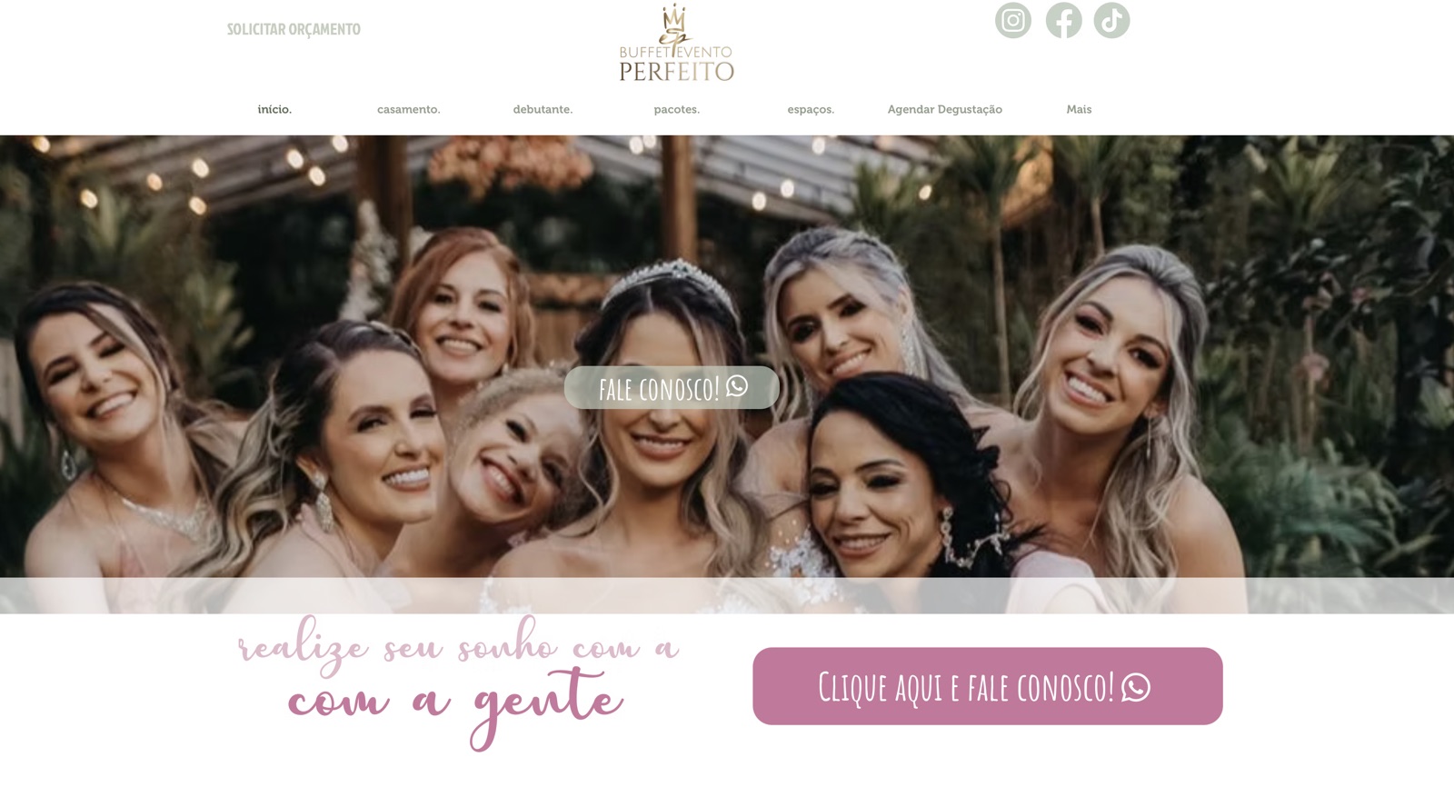 Site atual do Evento Perfeito